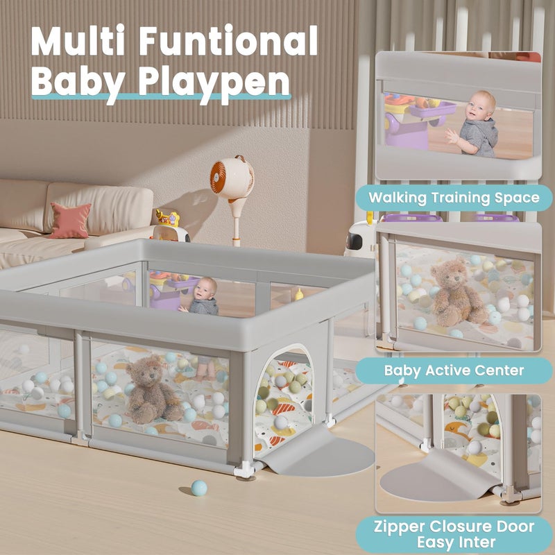 Hiaksedt Baby Playpen with Mat Small Playpen for Babies and Toddlers 50 x 50 inch Baby Fence Playards - Image 5